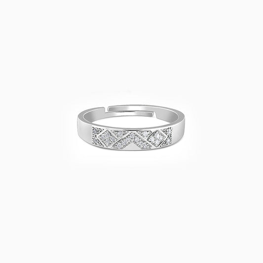 Silver Modern Minimalism Ring For Him