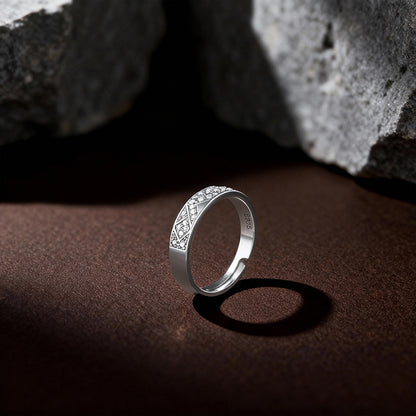 Silver Modern Minimalism Ring For Him