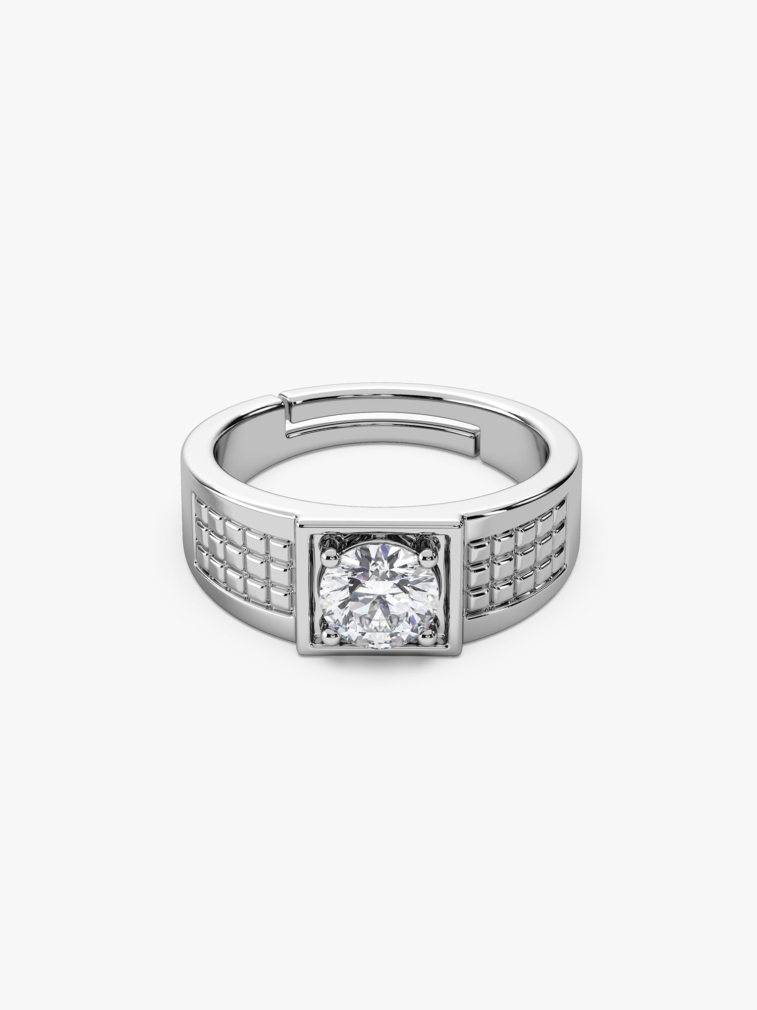 Silver Classic Stud Ring For Him