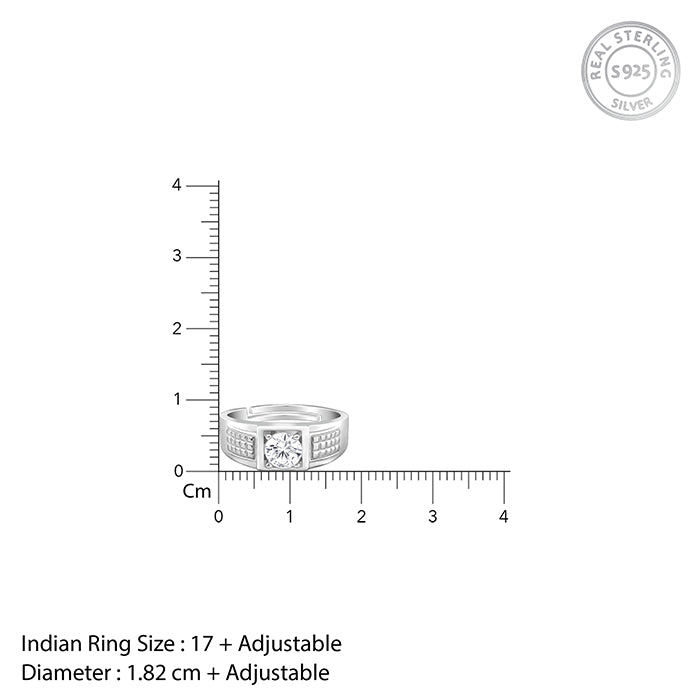 Silver Classic Stud Ring For Him - view 5