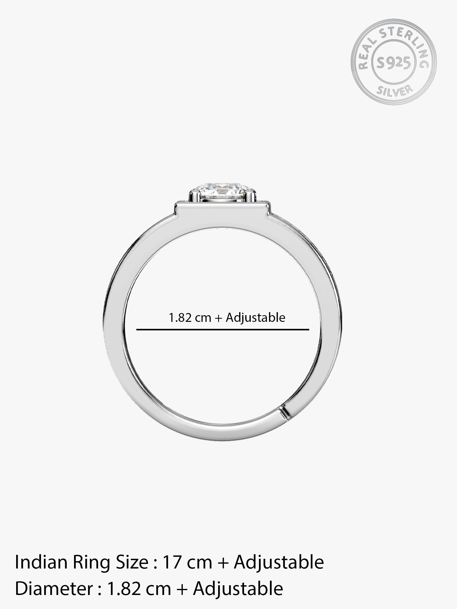 Silver Classic Stud Ring For Him