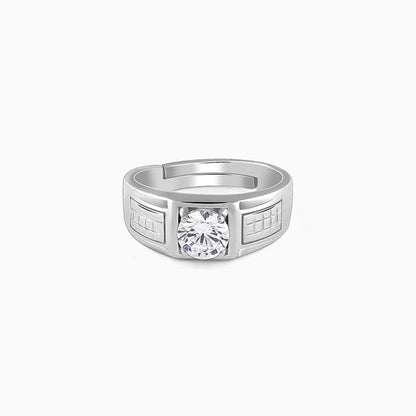 Silver Classic Stud Ring For Him