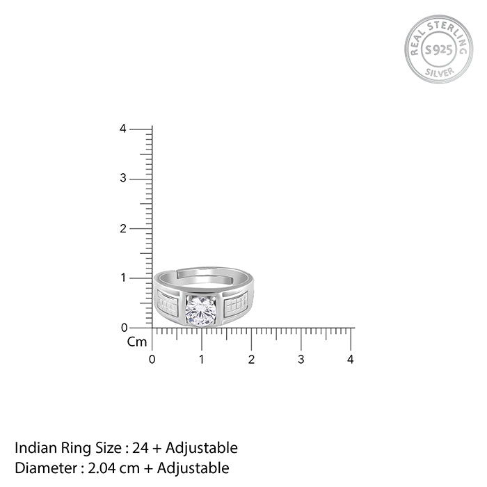 Silver Classic Stud Ring For Him - view 8
