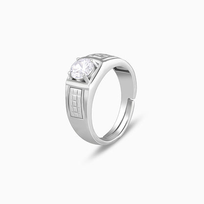 Silver Classic Stud Ring For Him