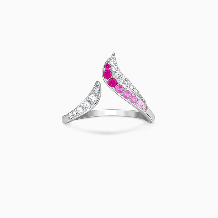 Silver Ombre Heart Ring - view 2