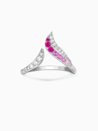Silver Ombre Heart Ring