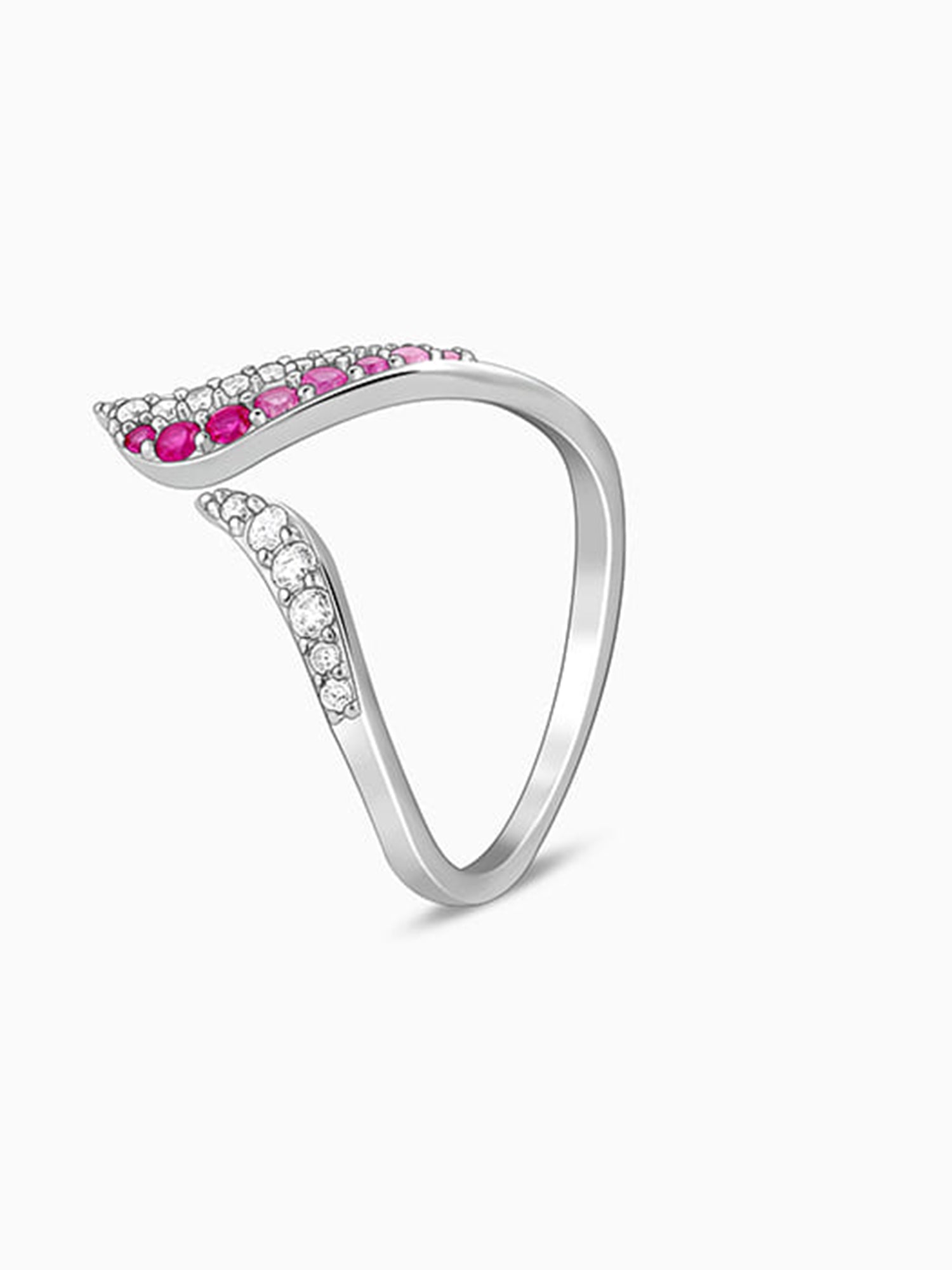 Silver Ombre Heart Ring