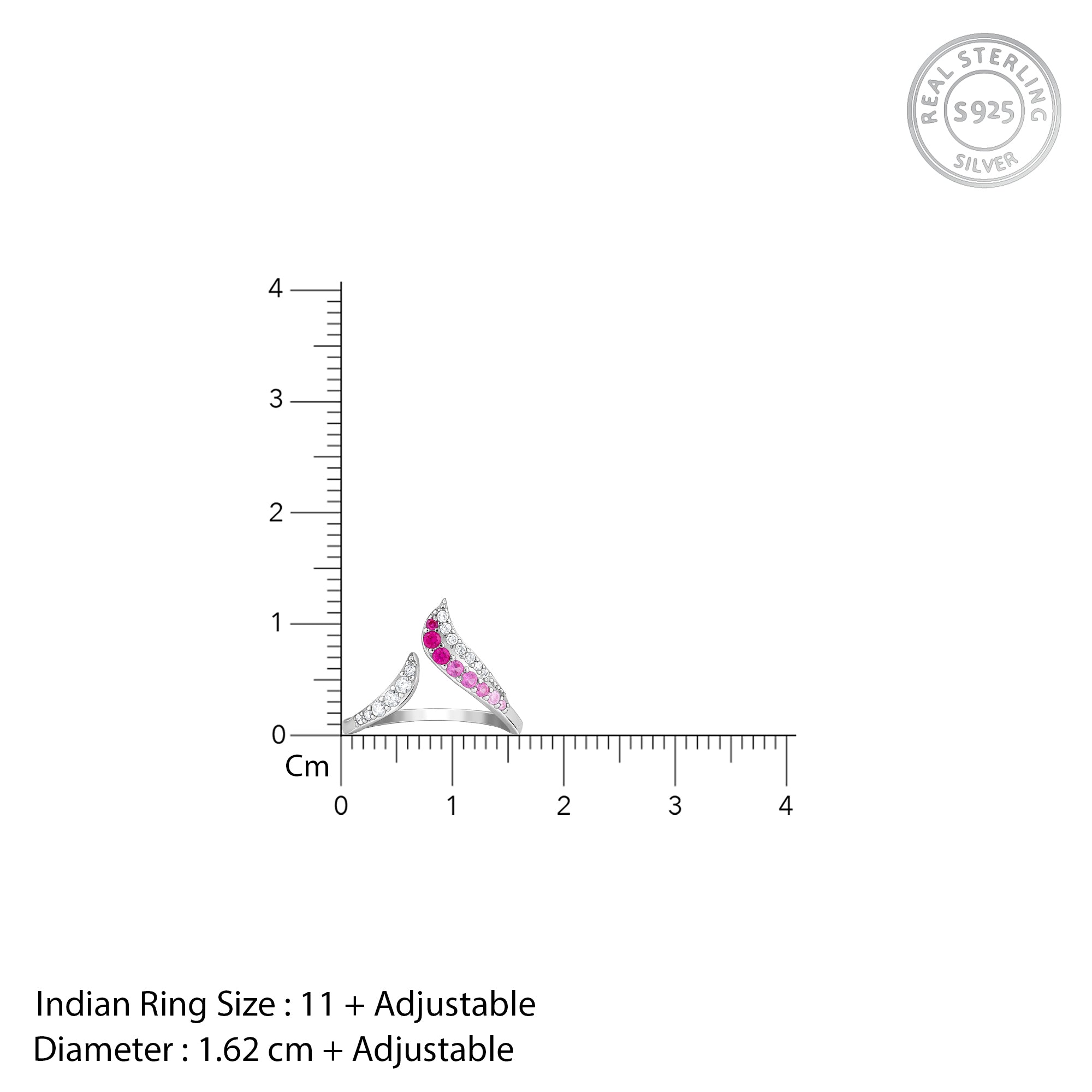 Silver Ombre Heart Ring - view 5