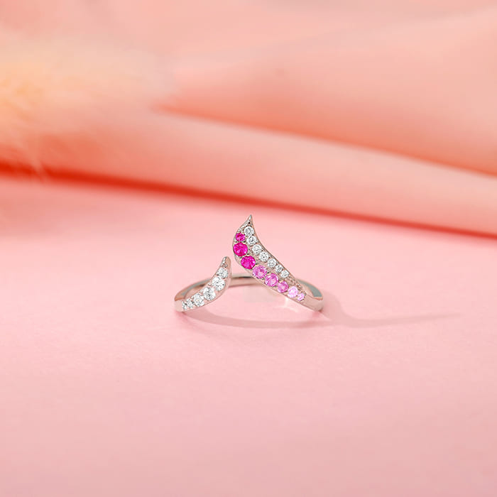 Silver Ombre Heart Ring - view 3