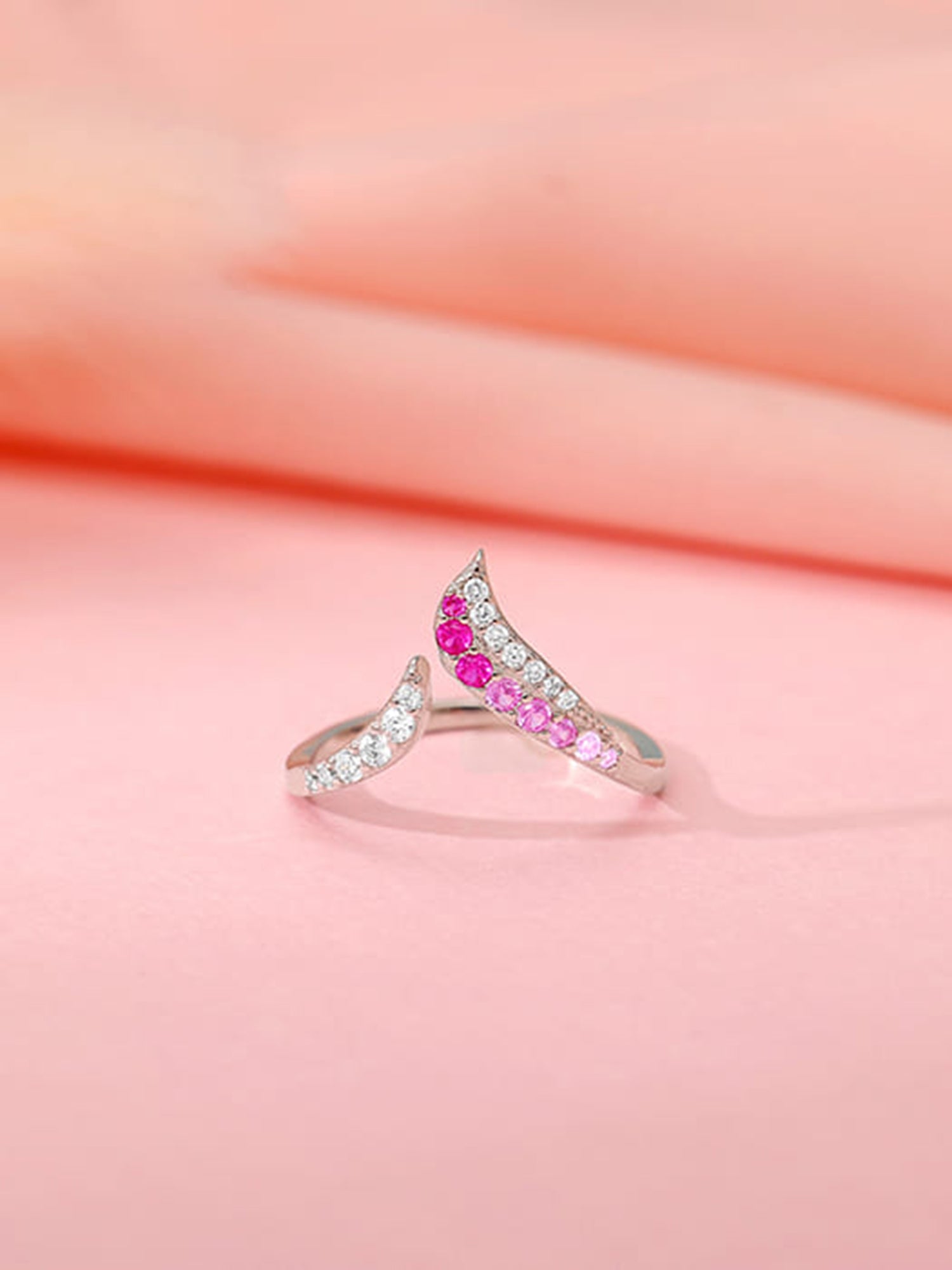 Silver Ombre Heart Ring