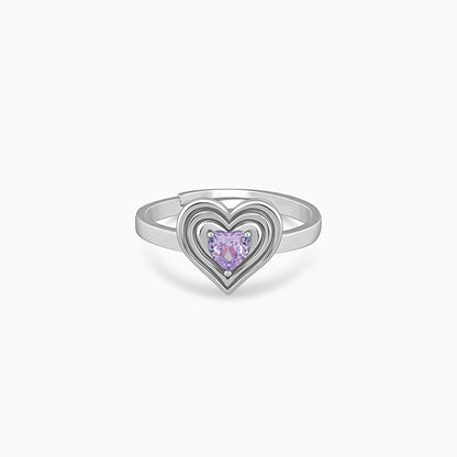 Silver Echo of Love Ring