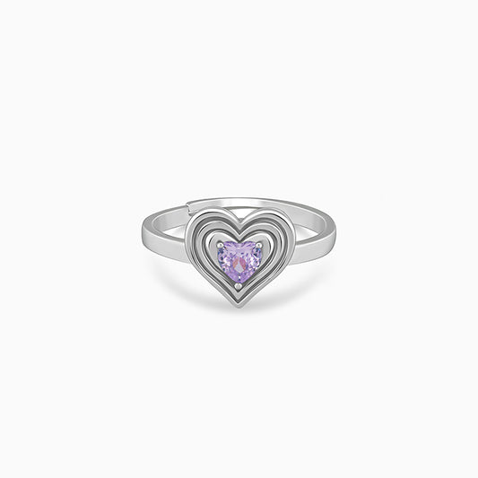 Silver Echo of Love Ring