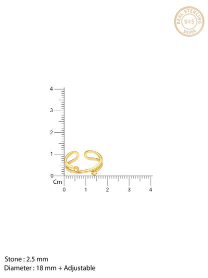 Golden Twist & Turn Zircon Ring