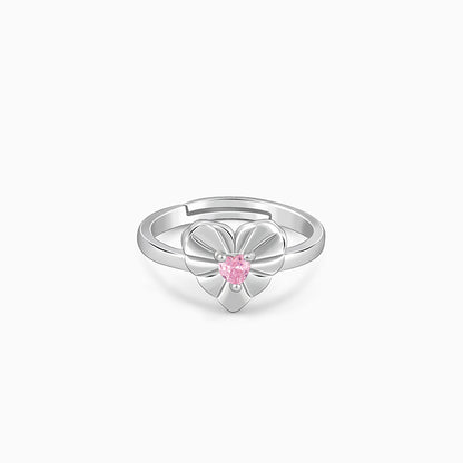 Silver Blush Heart Ring