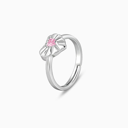 Silver Blush Heart Ring