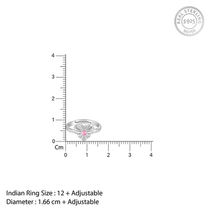 Silver Blush Heart Ring