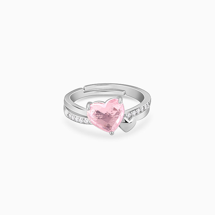 Silver Heart-to-Heart Ring - Image 1