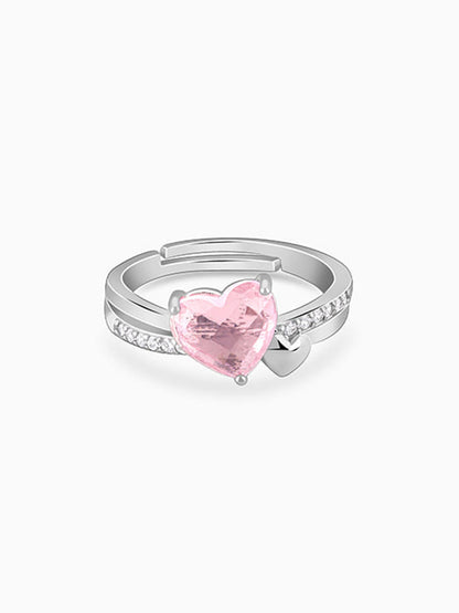 Silver Heart-to-Heart Ring