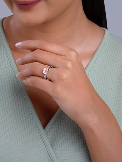 Silver Heart-to-Heart Ring