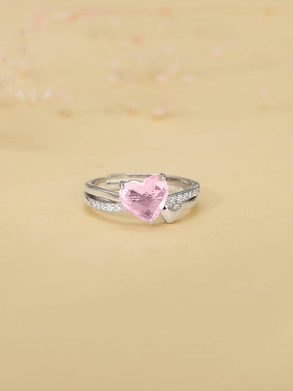 Silver Heart-to-Heart Ring