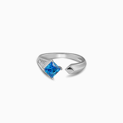 Silver Bright Azure Ring