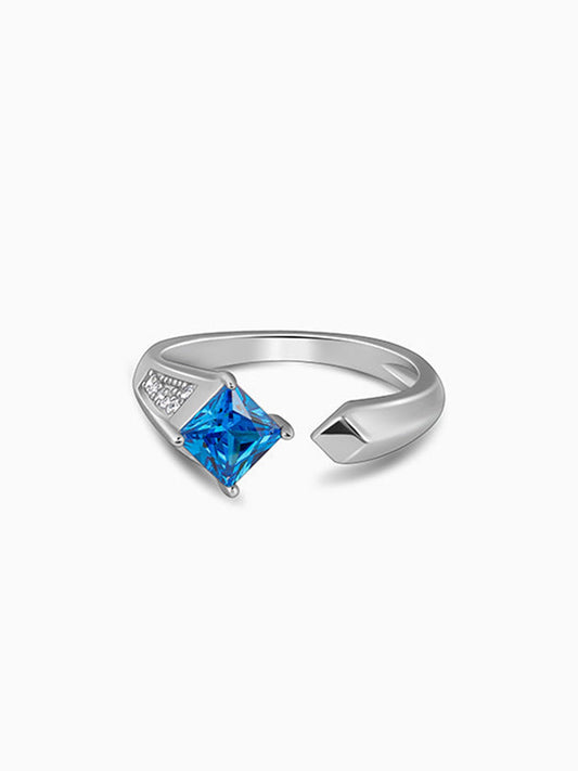 Silver Bright Azure Ring