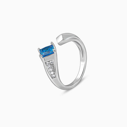 Silver Bright Azure Ring