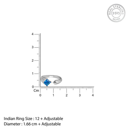 Silver Bright Azure Ring