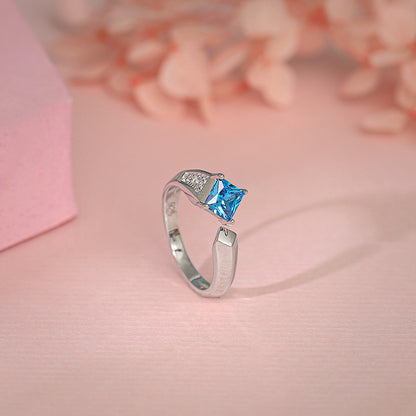 Silver Bright Azure Ring