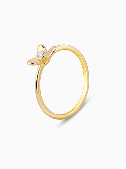 Golden Beautiful Orchid Ring