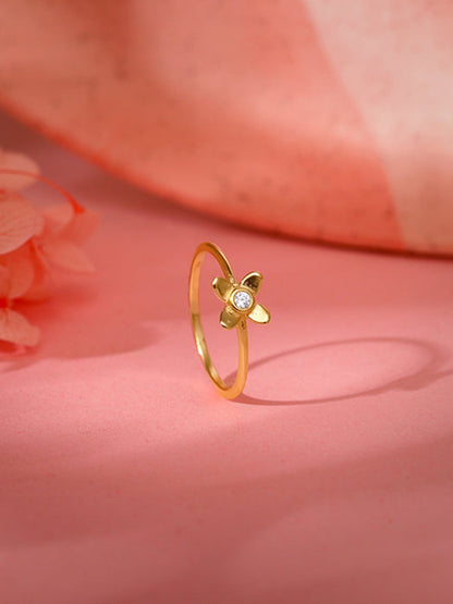 Golden Beautiful Orchid Ring