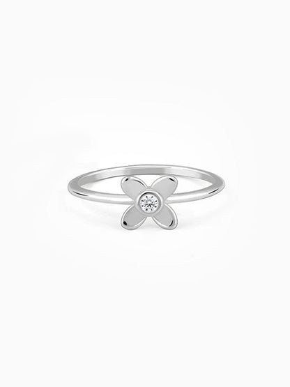 Silver Beautiful Orchid Ring