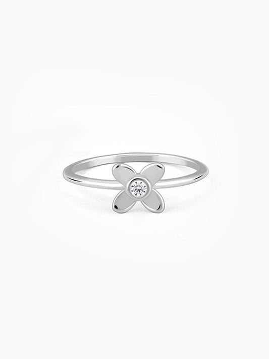 Silver Beautiful Orchid Ring