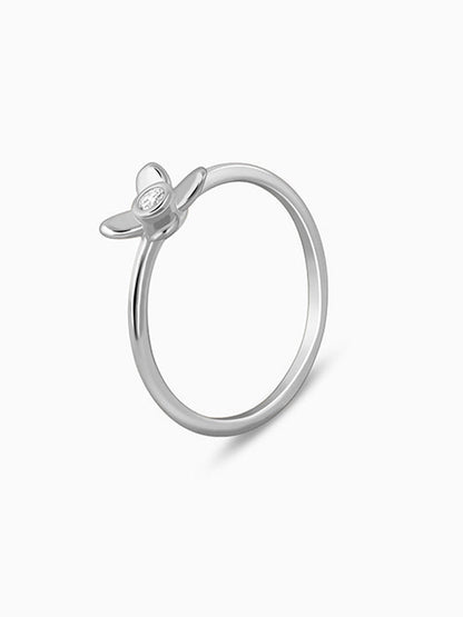 Silver Beautiful Orchid Ring