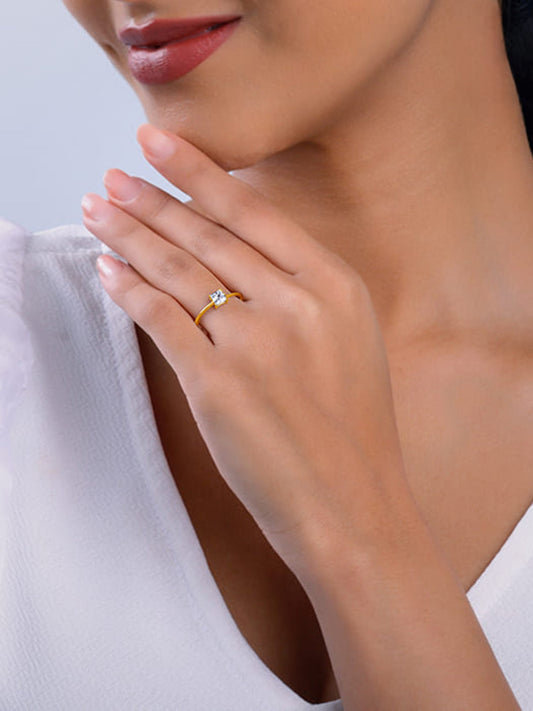Golden Cubic Beauty Ring