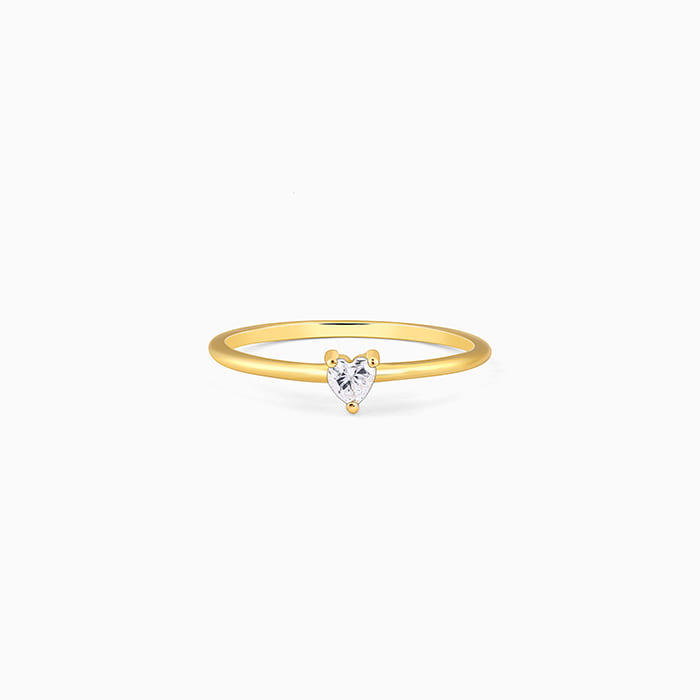 925 Silver Golden Little Heart Ring | Gold Plated Rings for Women ...