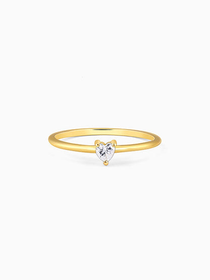 Golden Little Heart Ring