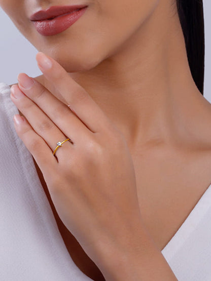 Golden Little Heart Ring