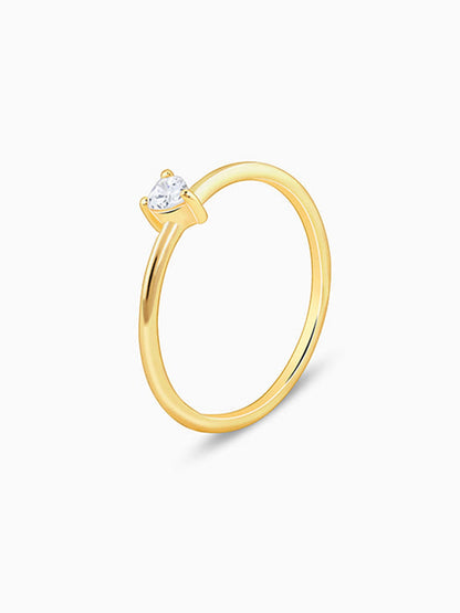 Golden Little Heart Ring