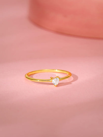 Golden Little Heart Ring