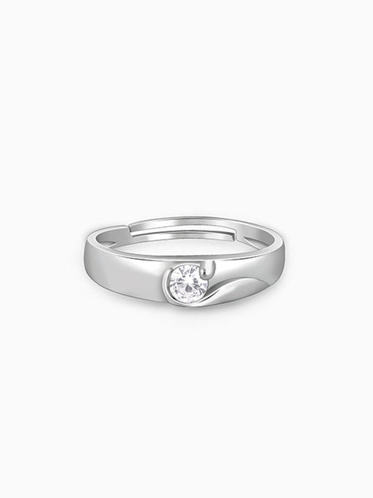 Silver Fibonacci Flow Ring For Him