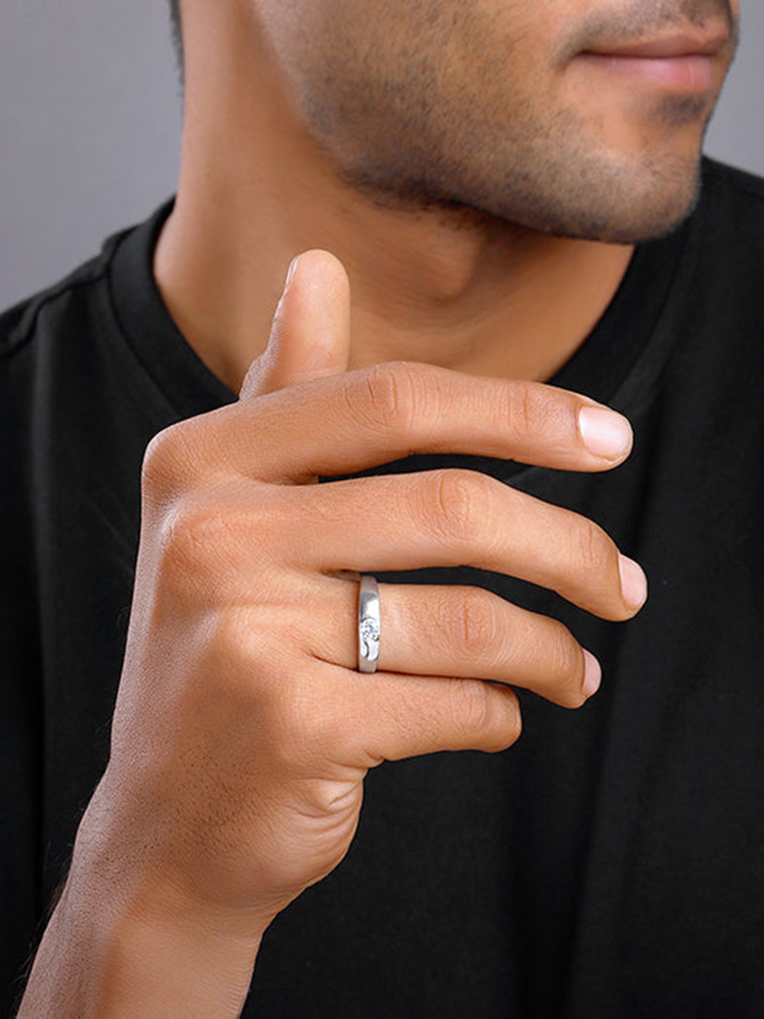 Silver Fibonacci Flow Ring For Him