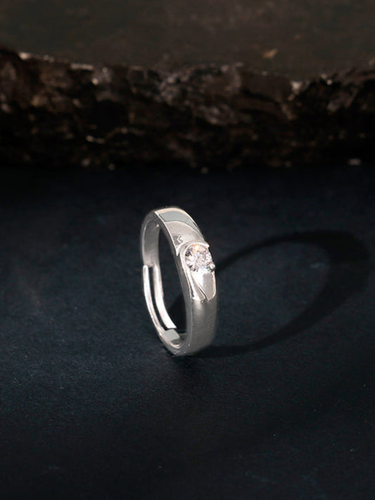 Silver Fibonacci Flow Ring For Him