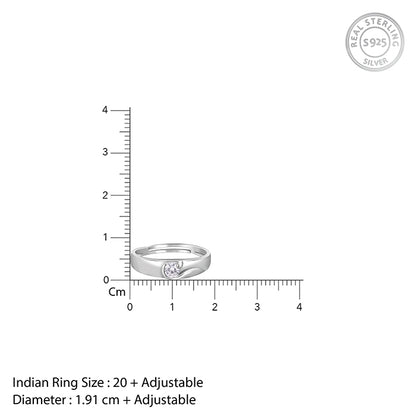 Silver Fibonacci Flow Ring For Him