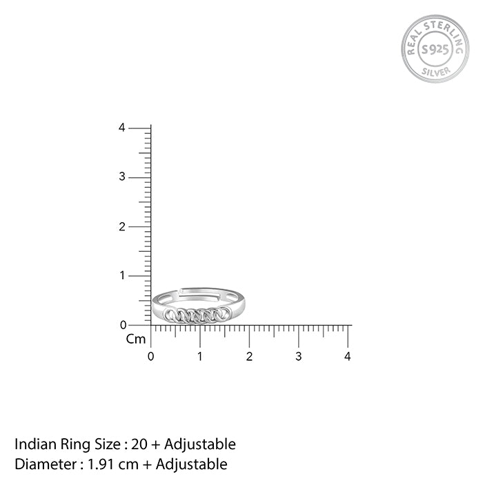 Silver Classic Chain Ring for Him - view 6