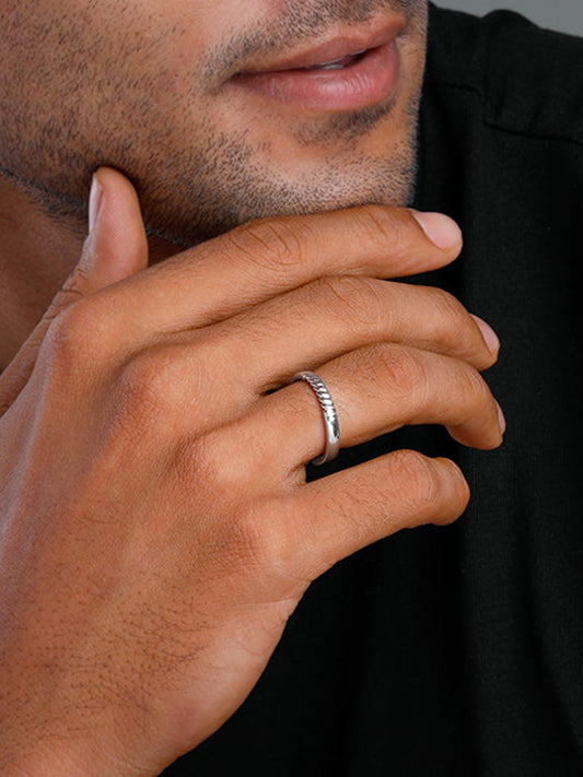 Silver Rope Ring for Him