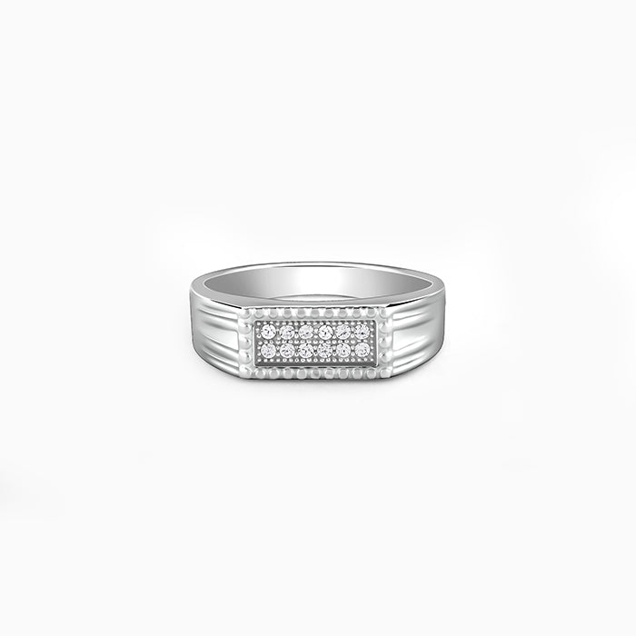 Silver Modern Simplicity Ring For Him - Image 1