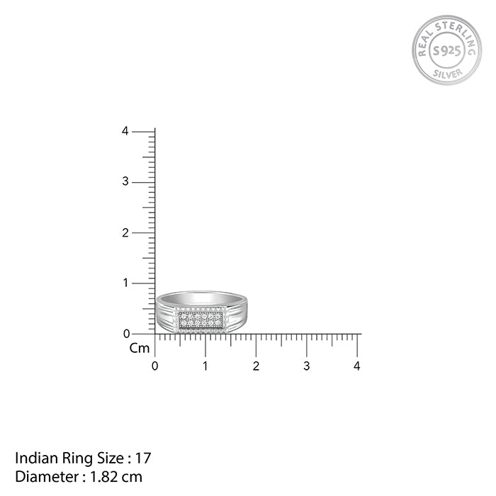 Silver Modern Simplicity Ring For Him - view 6