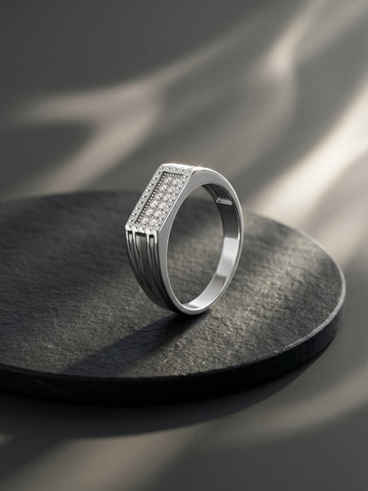 Silver Modern Simplicity Ring For Him