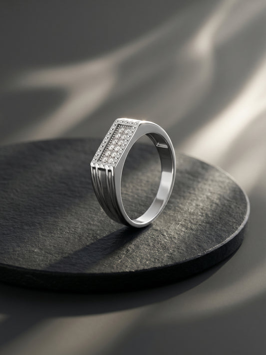 Silver Modern Simplicity Ring For Him